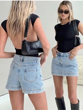 Classic Light Wash Denim Skort